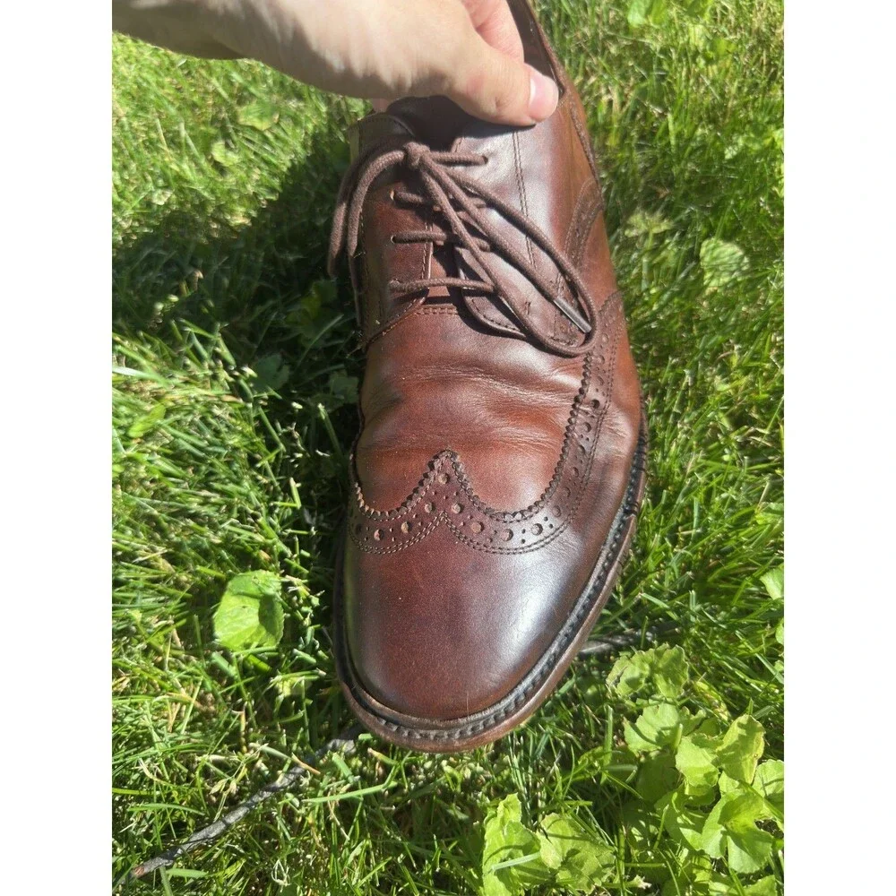 Frye Dress Shoes Mens 11D James Wingtip Brogue Gunnboat Oxford Brown Casual